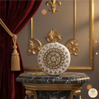 The Pure White Mandala Clutch Bag