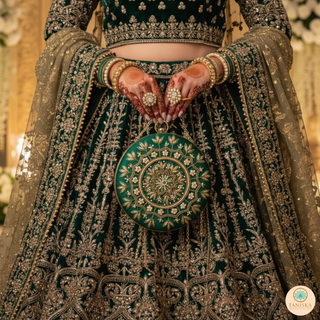 The Emerald Mandala Clutch Bag