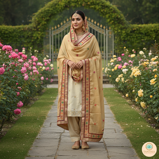 The Golden Sparkle Phulkari Dupatta