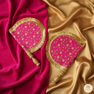 Royal Hot Pink Punjabi Pakhi (Hand Fans) - Pack of 2