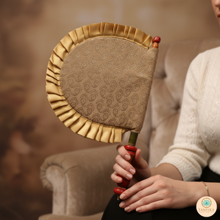 Golden Punjabi Pakhi (Hand Fan - Single Piece)