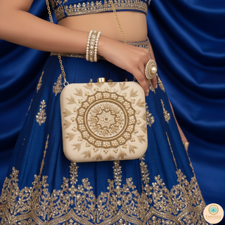 The Ivory Square Mandala Clutch Bag