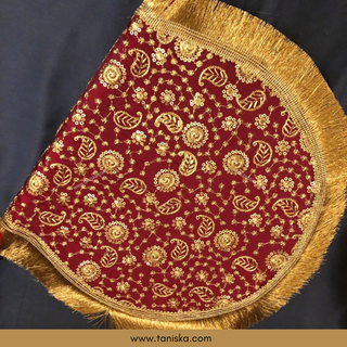 Royal Maroon Punjabi Pakhi (Hand Fans) - Pack of 2