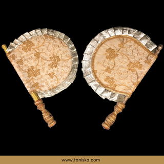 Golden Punjabi Pakhi (Hand Fans) - Pack of 2