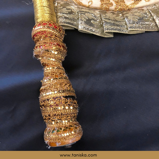 Golden Punjabi Pakhi (Hand Fans) - Pack of 2
