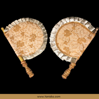 Golden Punjabi Pakhi (Hand Fans) - Pack of 2