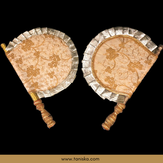Golden Punjabi Pakhi (Hand Fans) - Pack of 2