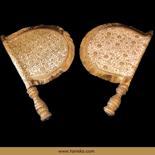 Royal Golden Punjabi Pakhi (Hand Fans) - Pack of 2
