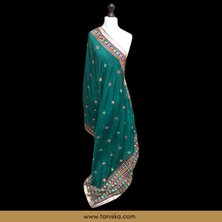 The Royal Emerald Phulkari Dupatta