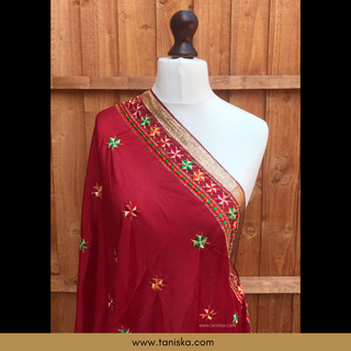 The Rich Merlot Phulkari Dupatta