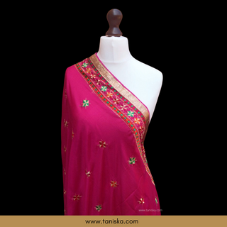 The Gulabi Star Phulkari Dupatta