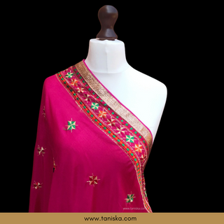 The Gulabi Star Phulkari Dupatta