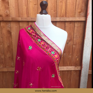 The Gulabi Star Phulkari Dupatta