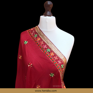 The Rich Merlot Phulkari Dupatta
