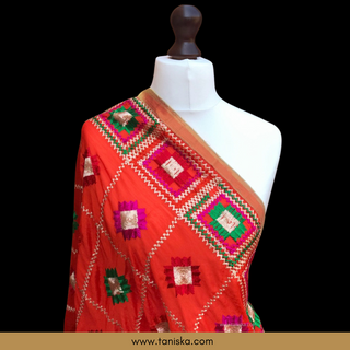 The Sunset Blaze Phulkari Dupatta