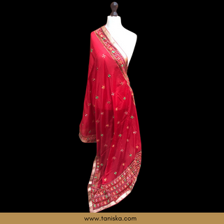 The Rich Merlot Phulkari Dupatta