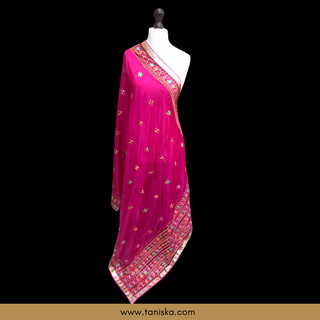 The Gulabi Star Phulkari Dupatta