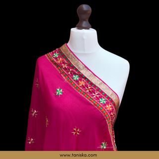 The Gulabi Star Phulkari Dupatta