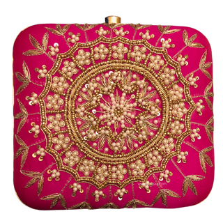 The Fuchsia Mandala Clutch Bag