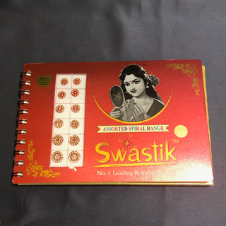 Swastik Golden Swarovski Style FANCY Bindi Book (960 Bindis) - with MIRROR