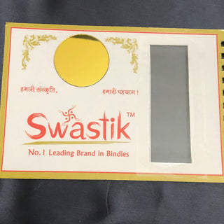 Swastik Golden Swarovski Style FANCY Bindi Book (960 Bindis) - with MIRROR