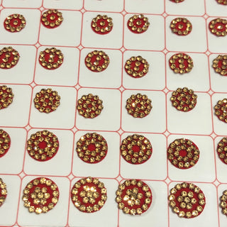 Swastik Golden Swarovski Style FANCY Bindi Book (960 Bindis) - with MIRROR