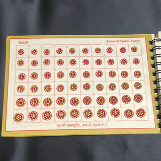Swastik Golden Swarovski Style FANCY Bindi Book (960 Bindis) - with MIRROR