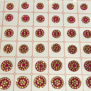Swastik Golden Swarovski Style FANCY Bindi Book (960 Bindis) - with MIRROR