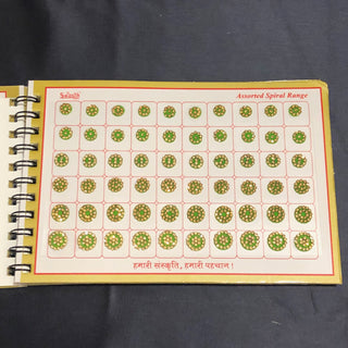 Swastik Golden Swarovski Style FANCY Bindi Book (960 Bindis) - with MIRROR