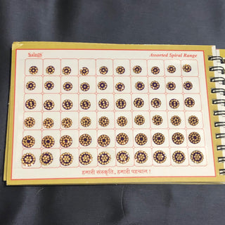 Swastik Golden Swarovski Style FANCY Bindi Book (960 Bindis) - with MIRROR