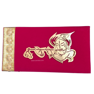 Krishna Bright Red Shagun Money Envelope - Single Envelope