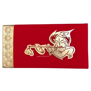 Krishna Bright Red Shagun Money Envelope - Single Envelope