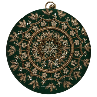 The Emerald Mandala Clutch Bag