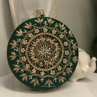 The Emerald Mandala Clutch Bag