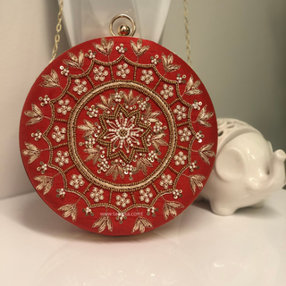 The Ruby Mandala Clutch Bag