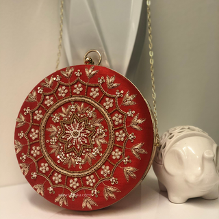 The Ruby Mandala Clutch Bag