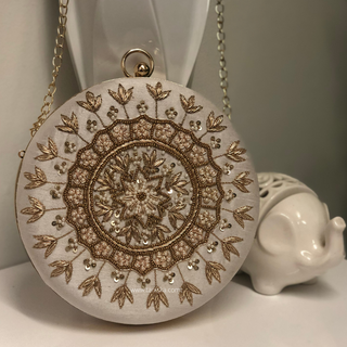 The Pure White Mandala Clutch Bag
