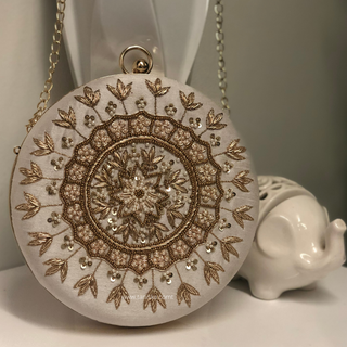 The Pure White Mandala Clutch Bag