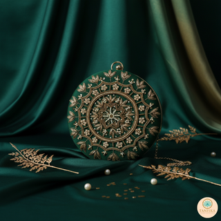 The Emerald Mandala Clutch Bag