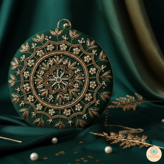 The Emerald Mandala Clutch Bag