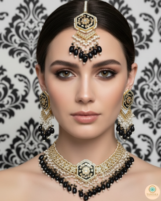 The Onyx Hexagon Majesty Necklace Set
