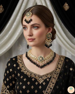 The Onyx Hexagon Majesty Necklace Set