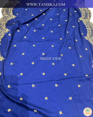 The Sapphire Sovereign | Velvet Zardosi Groom’s Shawl
