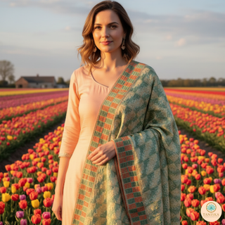 The Pistachio Phulkari Dupatta