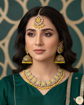 The Radiant Aavya Citrine Necklace Set