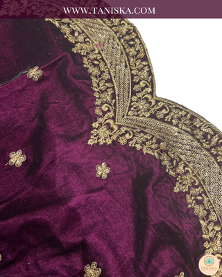 The Imperial Plum | Velvet Zardosi Groom’s Shawl