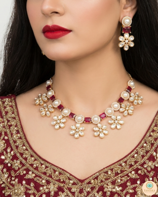 The Royal Rose Bloom Necklace Set