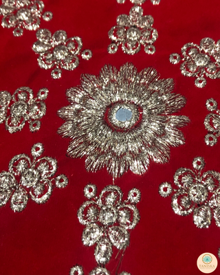 1 Red Multi-Purpose DORI RUMAL (Gift Bag, Thaal Cover, Potli Bag - Perfect for: Indian Wedding, Shagan Ceremony, Chunni Charhana, Bridal Shower, Baby Shower, Maiyan, Weddings, Favors, Shaadi, Walima)