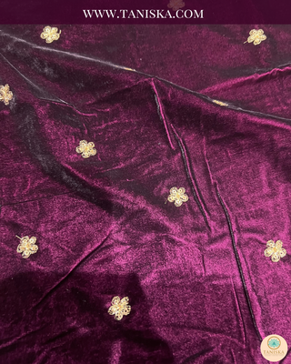 The Imperial Plum | Velvet Zardosi Groom’s Shawl