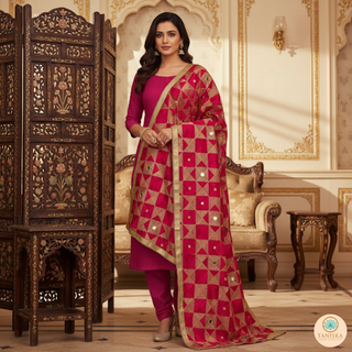 The Fuchsia Phulkari Dupatta